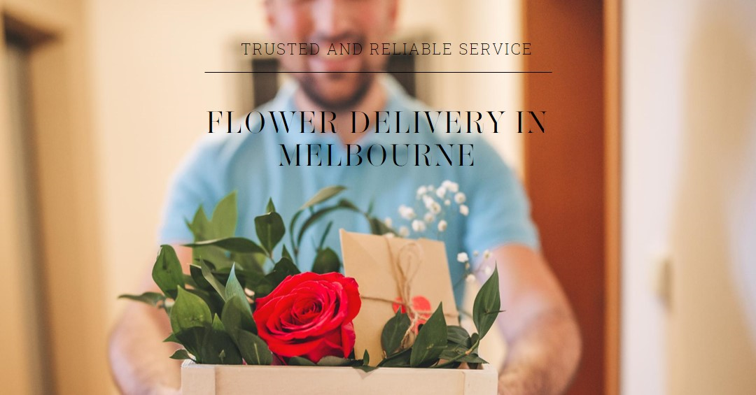 Person holding a flower box from Melbourne Florist featuring a vibrant red rose, symbolizing trusted and reliable flower delivery service in Melbourne.